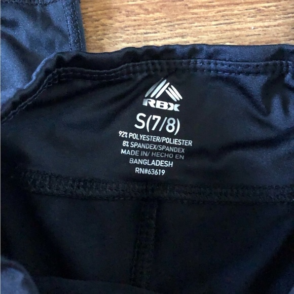 RBX black 3/4 athletic leggings in size S 7/8 - Picture 3 of 4